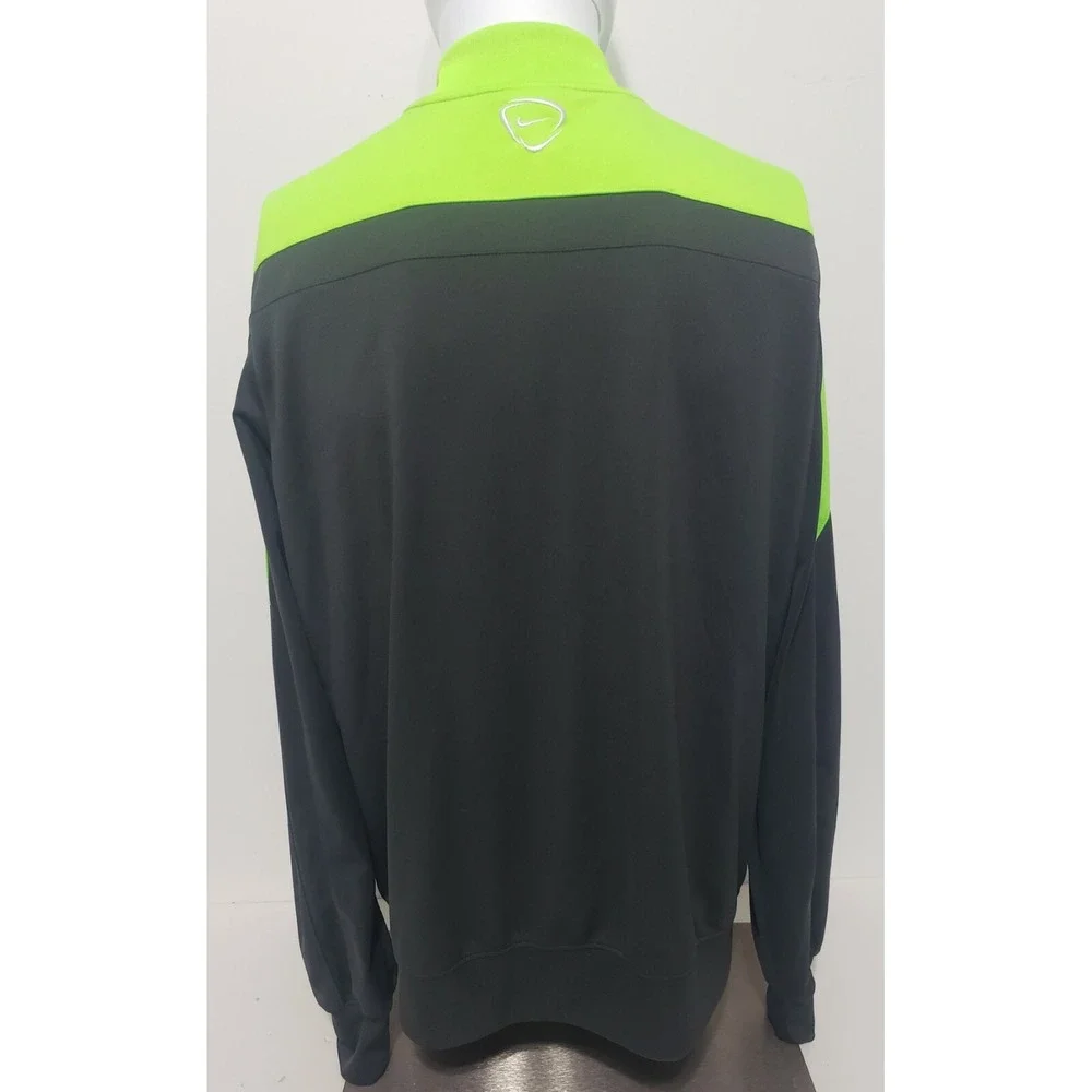 Nike Dri-Fit‎ Track Full-Zip Jacket Unisex Large Gray & Neon Soccer Warm-up